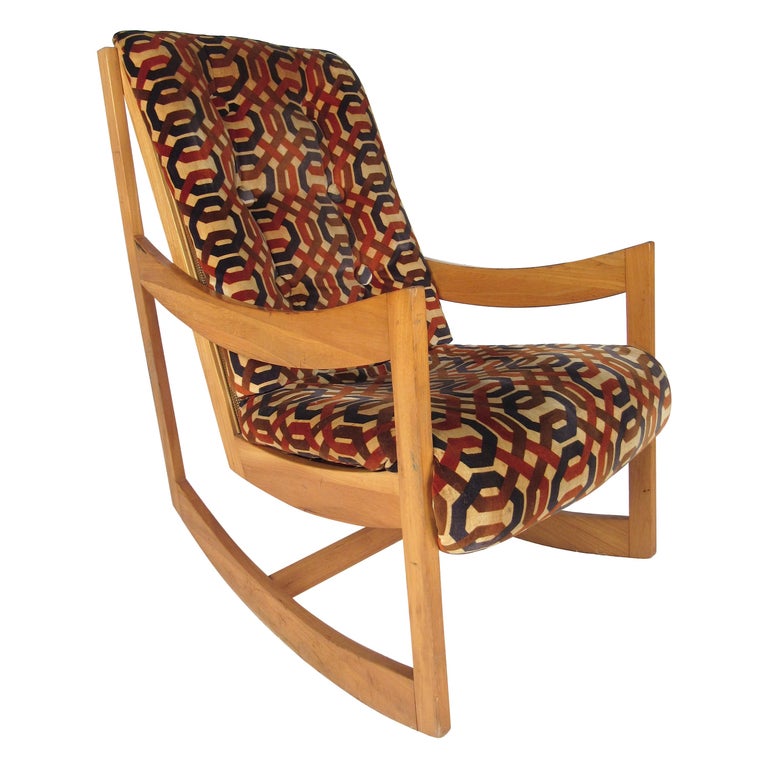 Danish Modern Teak Rocking Chair For Sale at 1stDibs