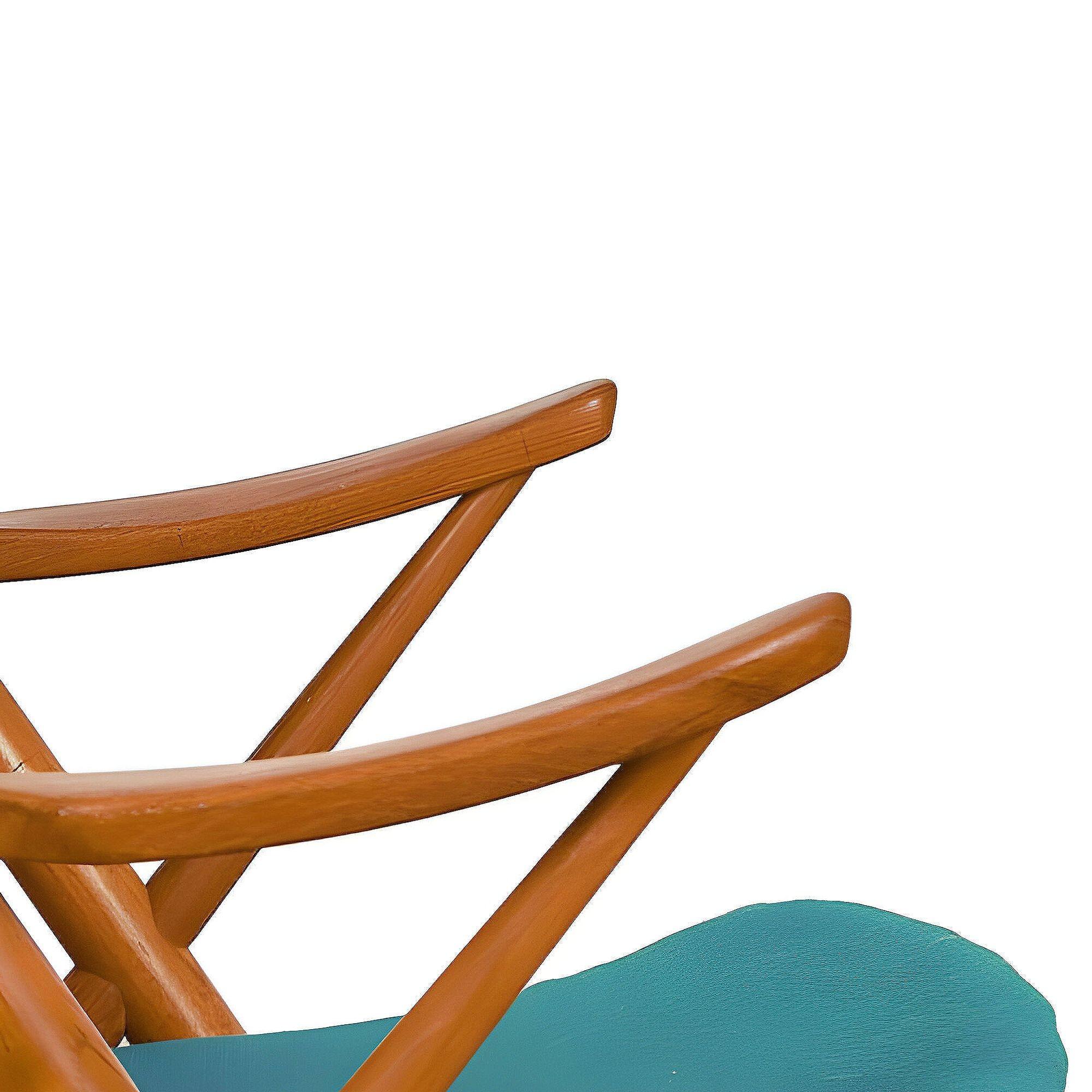 Metà XX secolo Sedia a dondolo moderna danese in teak con seduta in pelle di Frank Reenskaug in vendita