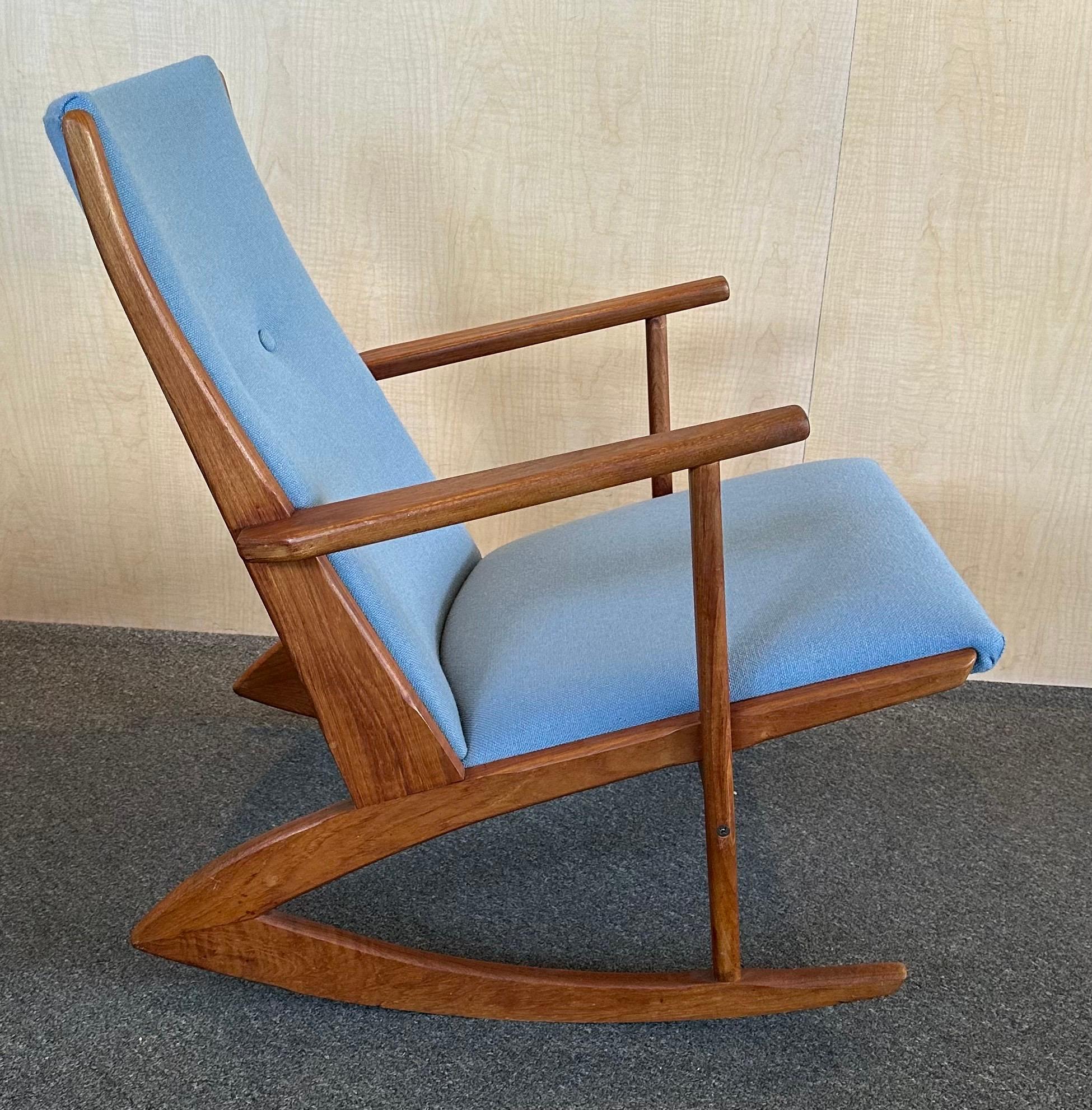 Upholstery Danish Modern Teak Rocking Chairs by Holger Georg Jensen for Tonder Mobelvaerk For Sale