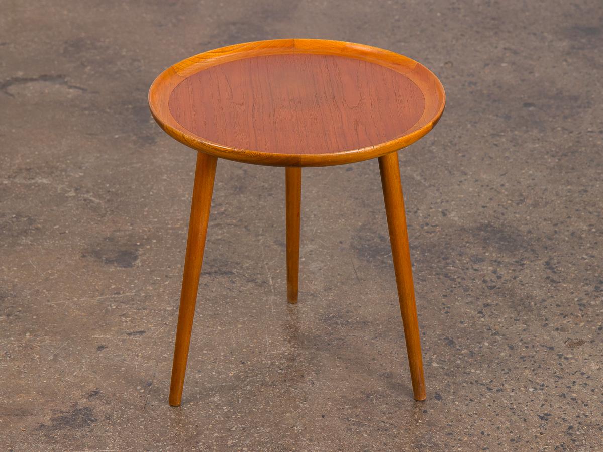 Danish Modern Teak Round Side Table In Good Condition In Brooklyn, NY
