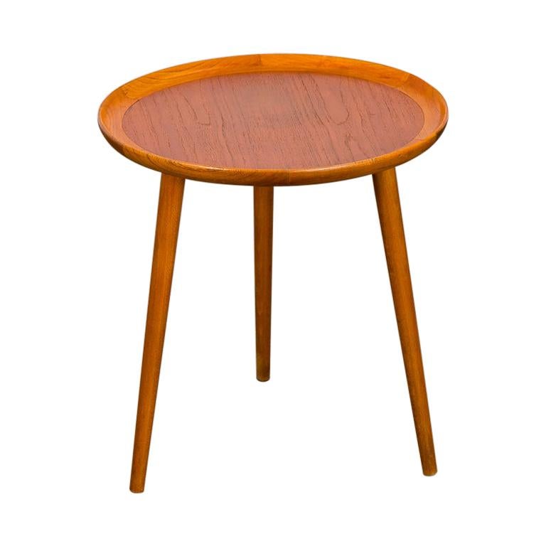 Danish Modern Teak Round Side Table at 1stDibs