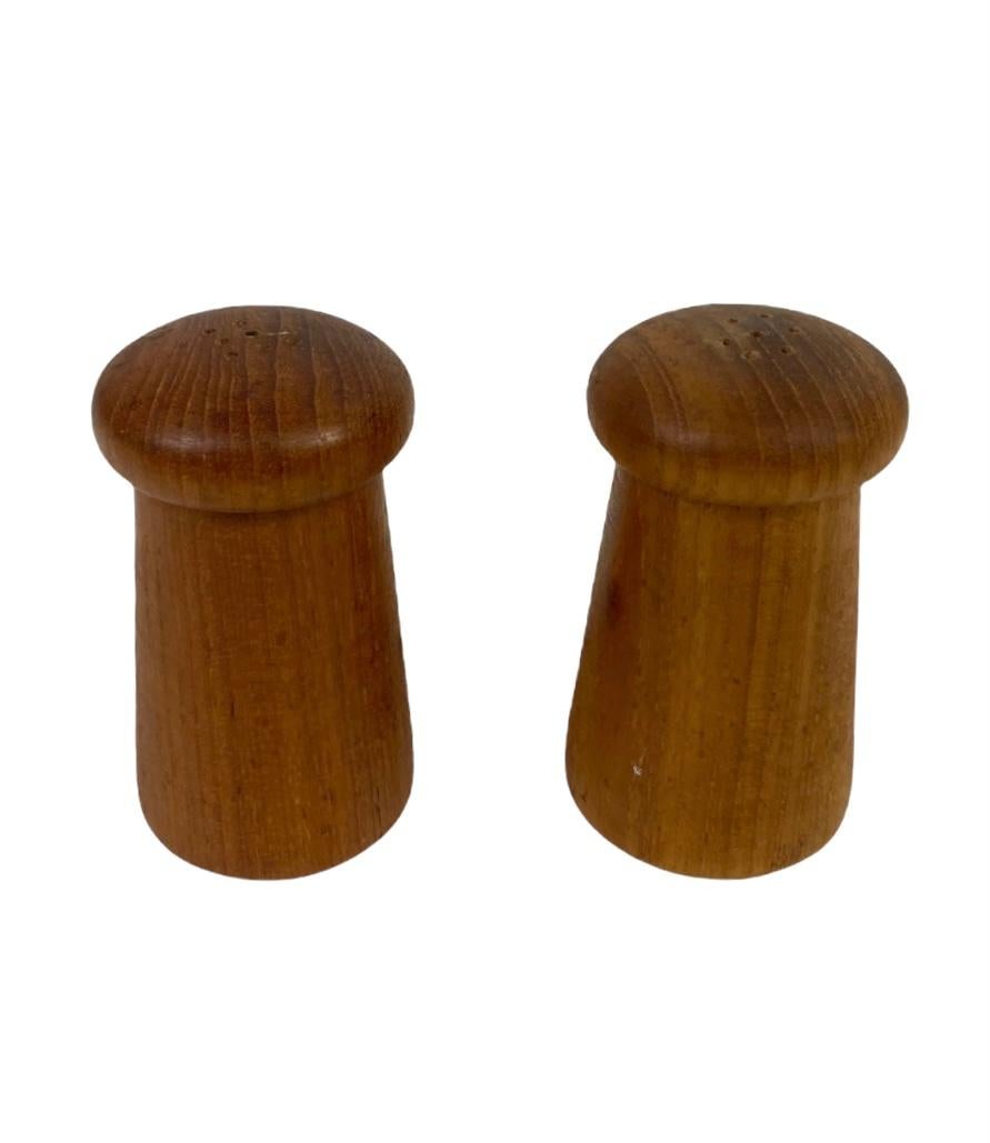 Scandinavian Modern Danish Modern Teak Salt and Pepper Shakers For Sale