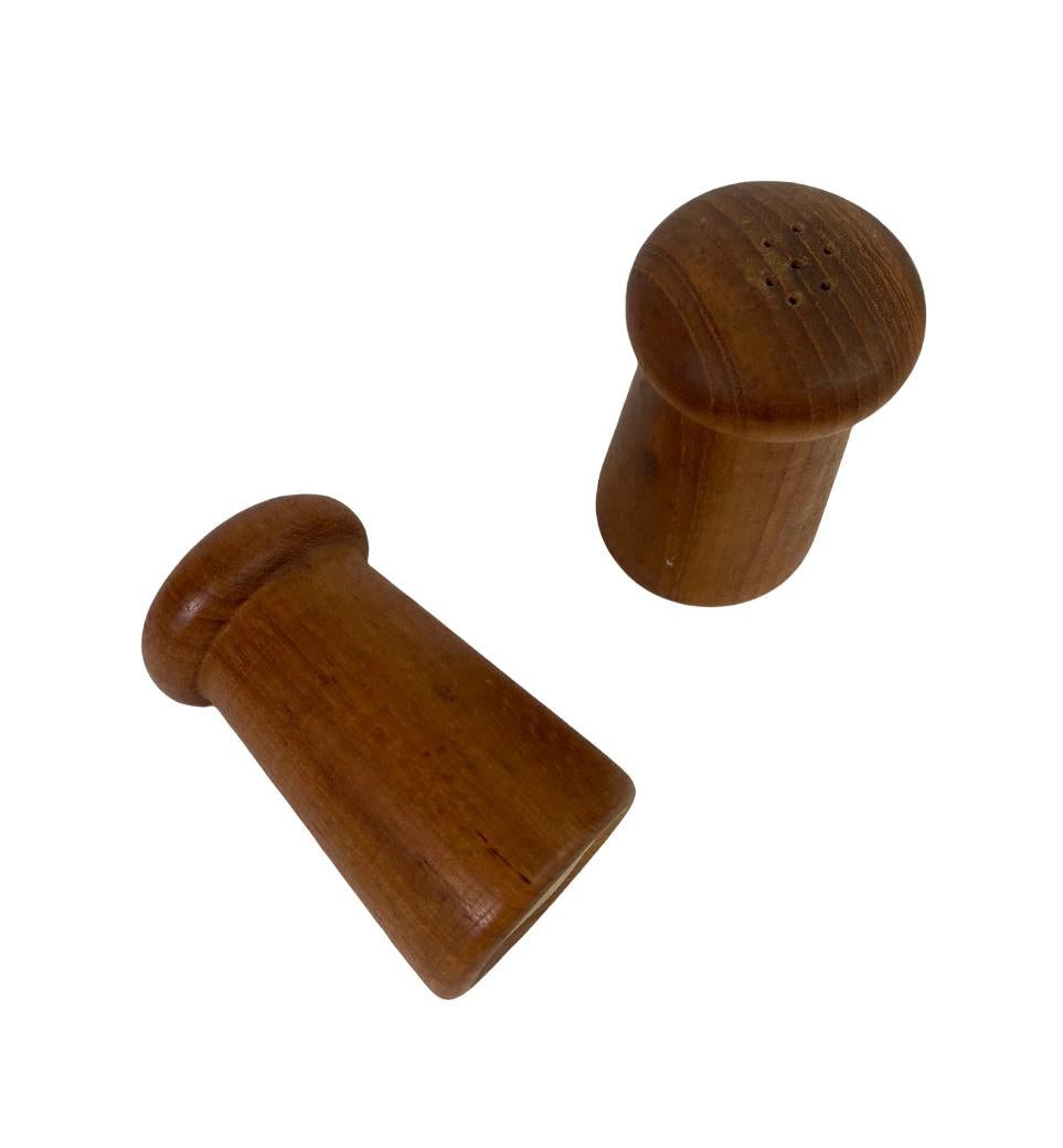 20th Century Danish Modern Teak Salt and Pepper Shakers For Sale