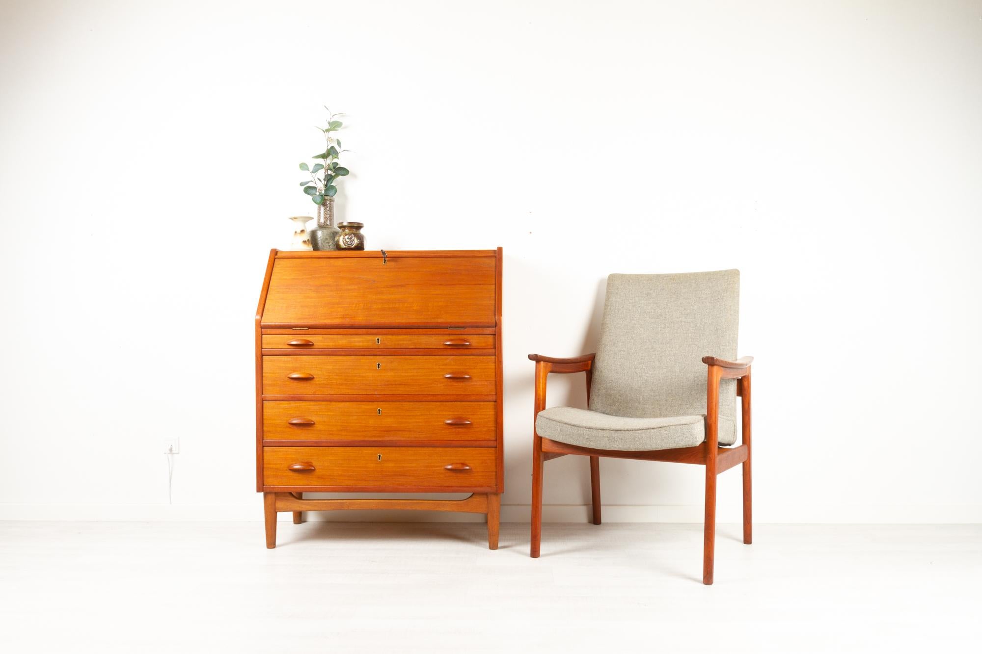 Danish Modern Teak Secretaire, 1960s 11