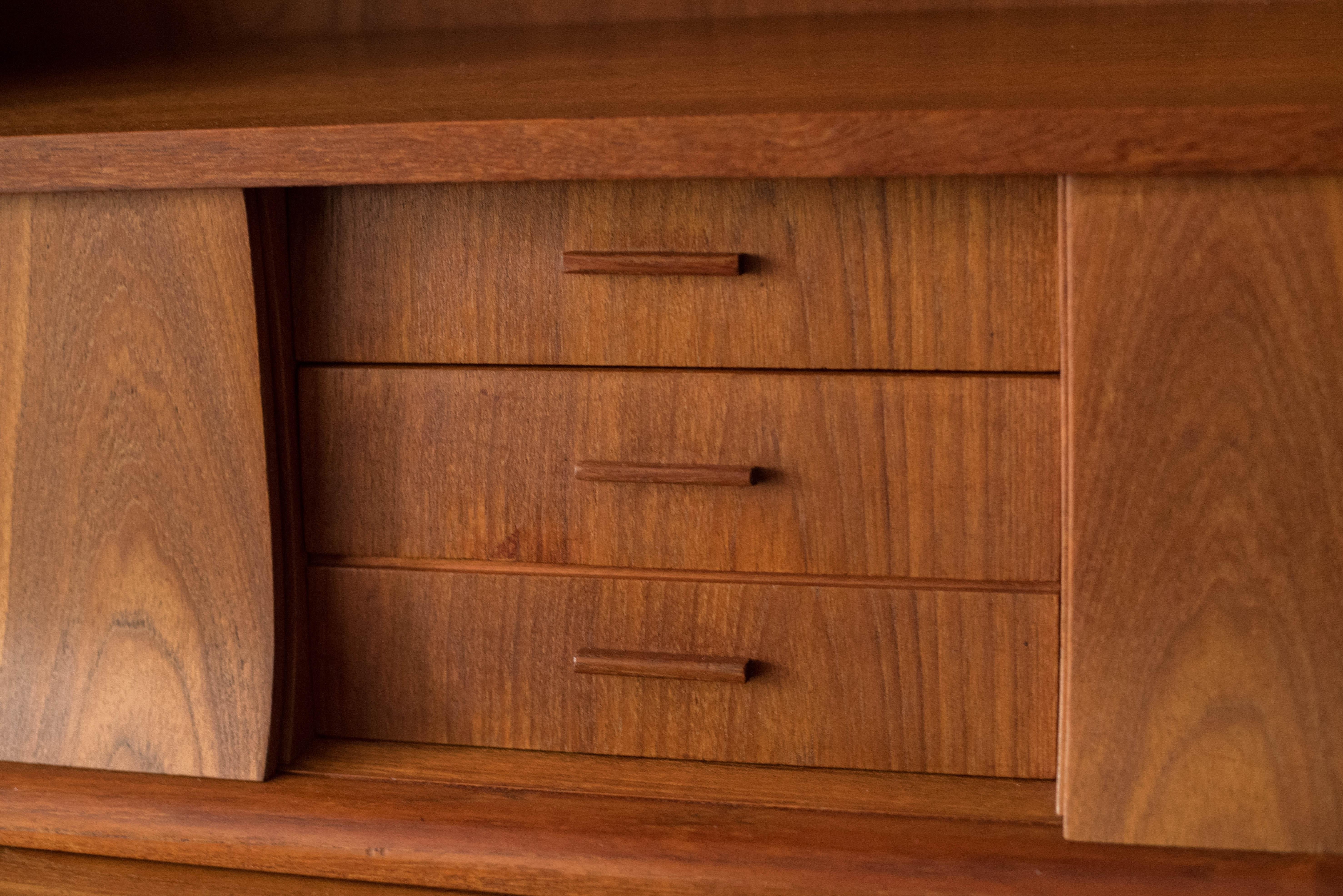 Danish Modern Teak Secretary Desk with Hutch 4