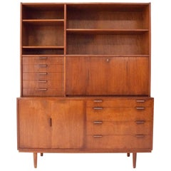 Danish Modern Teak Secretary Desk with Storage