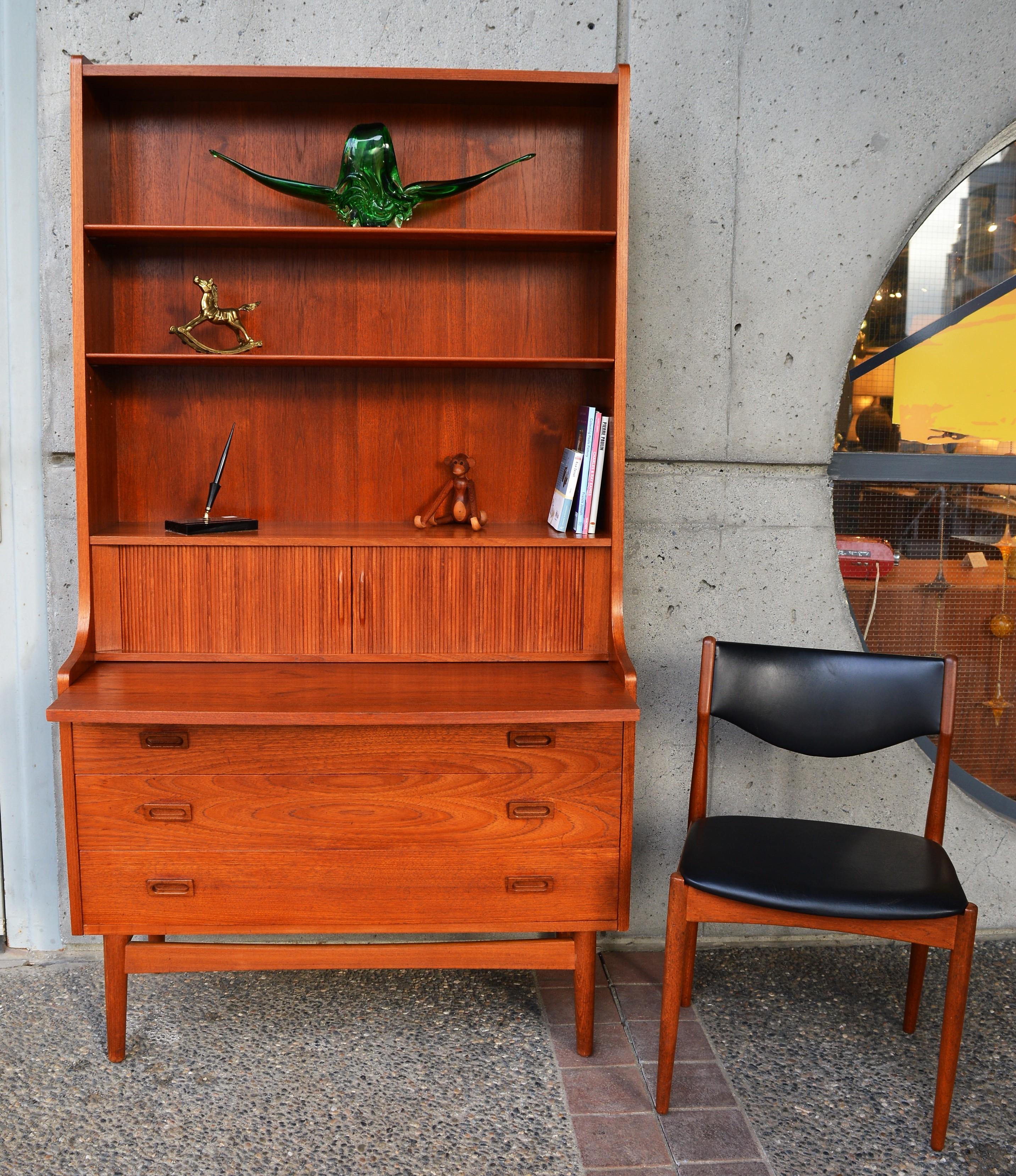 Danish Modern Teak Secretary/Dresser by Johannes Sorth for Bornholm Mobelfabrik In Good Condition In New Westminster, British Columbia