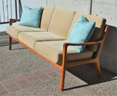 Danish Modern Teak Senator Sofa by Ole Wanscher for France & Son, Ecru Velvet