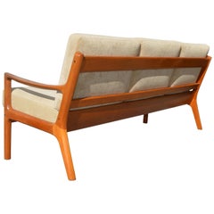 Danish Modern Teak Senator Sofa by Ole Wanscher for France & Son, Ecru Velvet