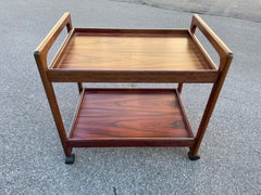 Danish Modern Teak Serving Trolley Bar Cart, 1960s