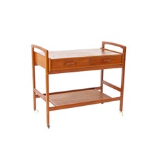 Danish Modern Teak Serving Trolley by Arrebo Møbler, 1960s