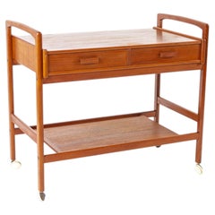 Danish Modern Teak Serving Trolley by Arrebo Møbler, 1960s