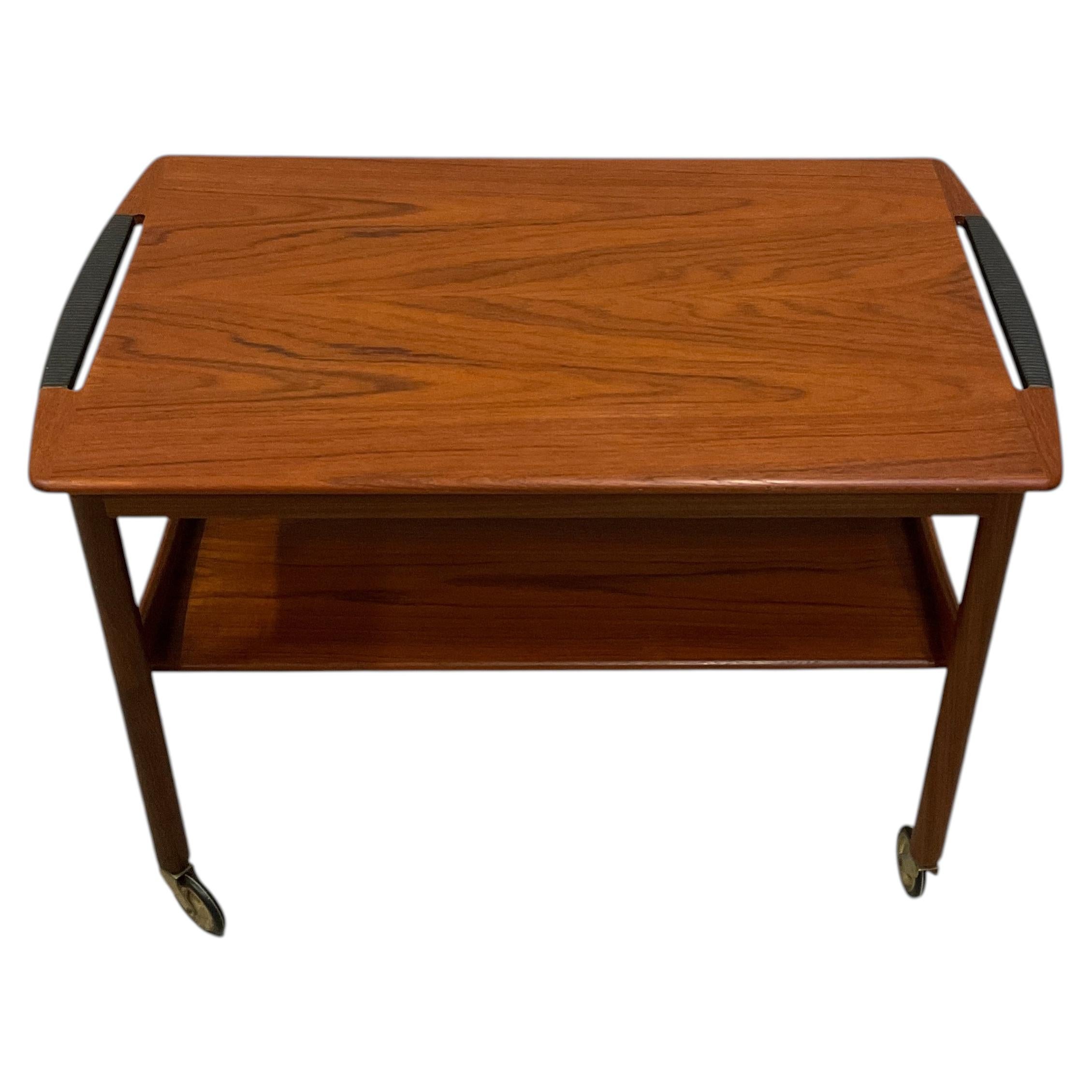 Danish Modern Teak Serving Trolley or Bar Cart, Denmark, 1960s, Mid-Century Scan