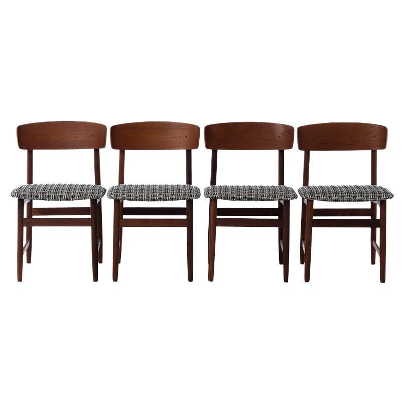 Danish Modern Teak Set of Four Dining Chairs