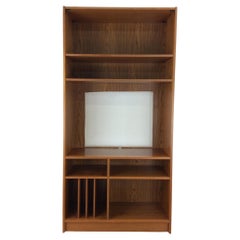 Danish Modern Teak Shelving Unit with Vertical Record Storage