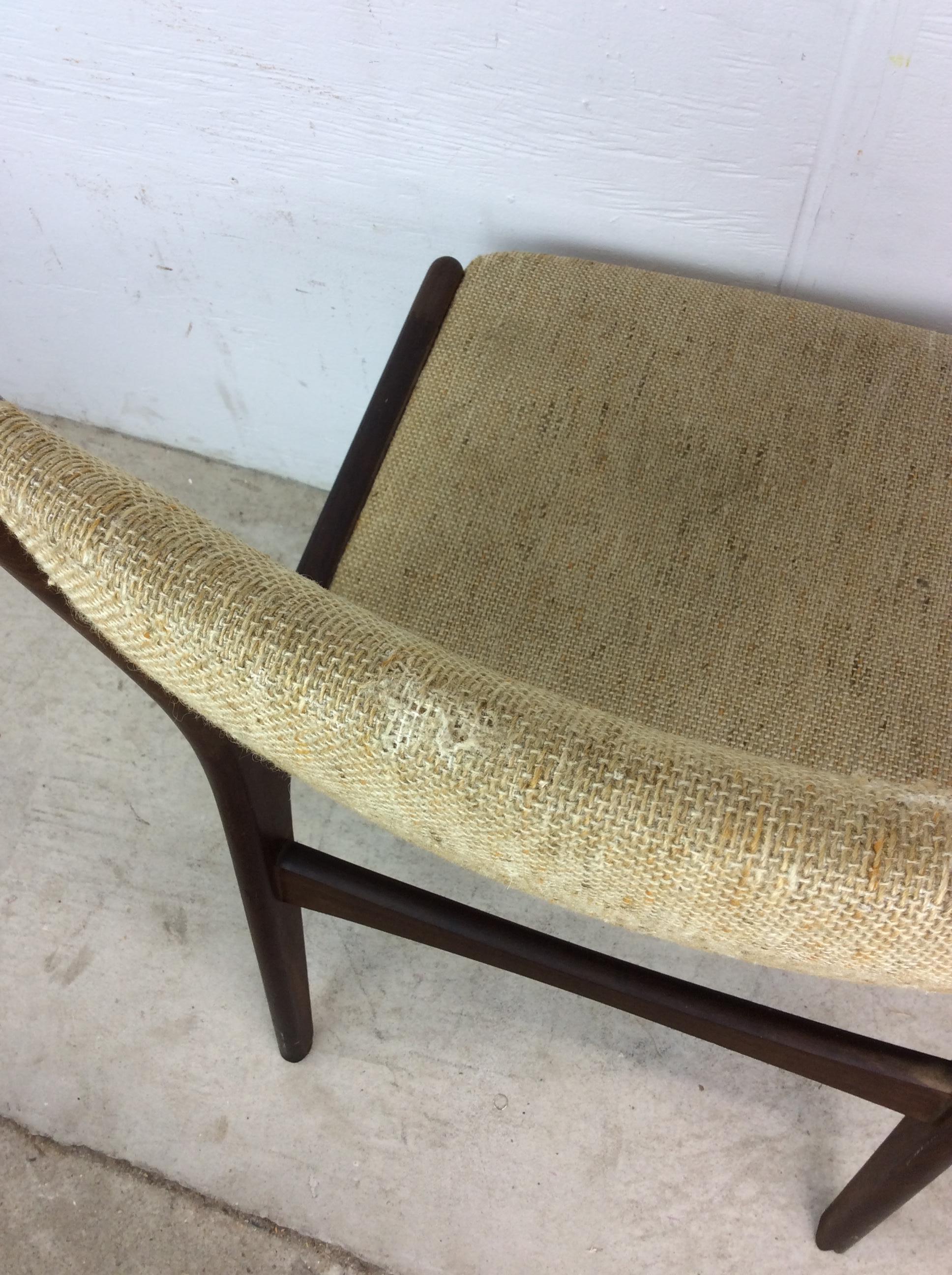 Sedia danese moderna in teak con tappezzeria vintage in vendita 6