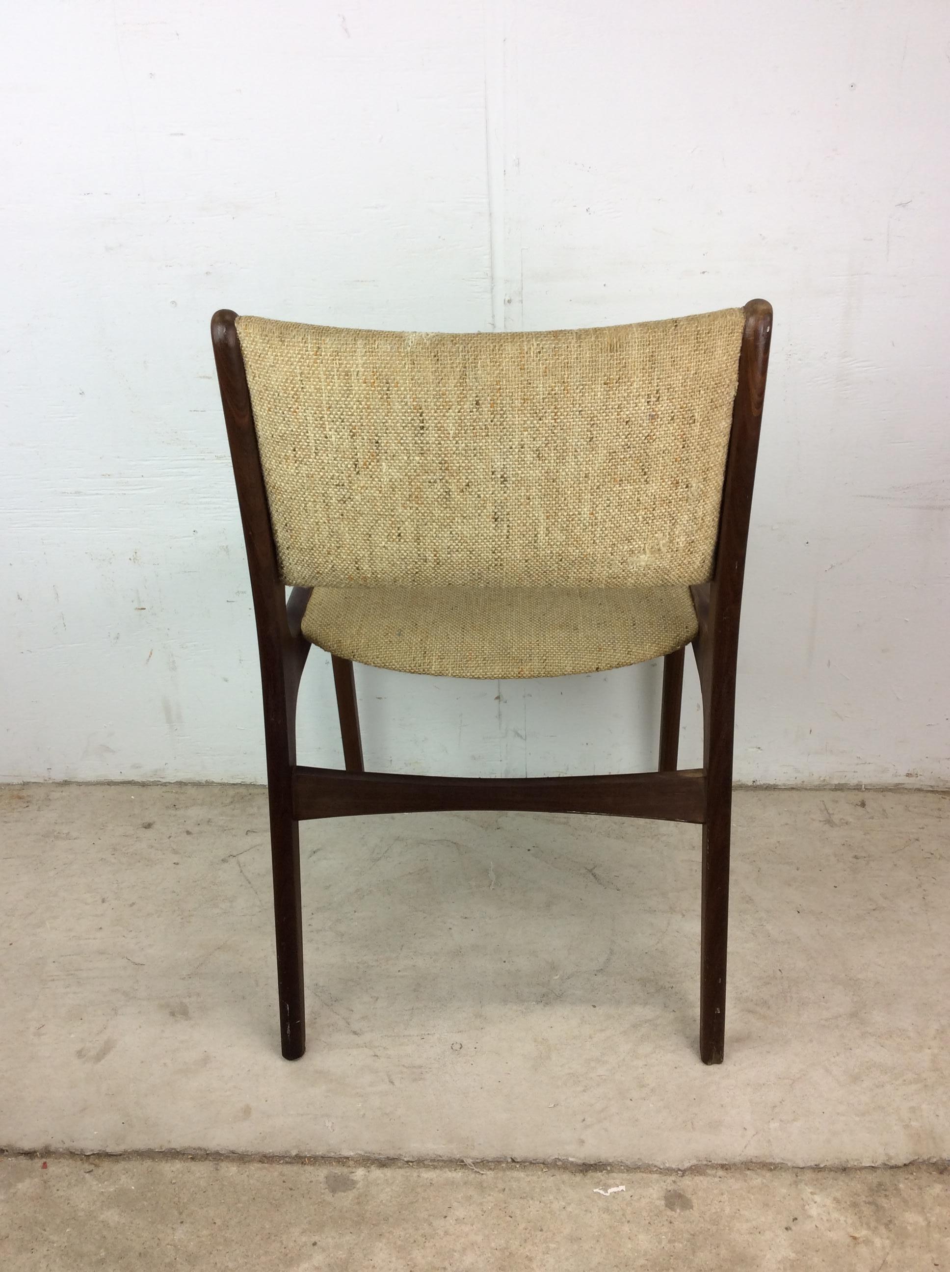 Sedia danese moderna in teak con tappezzeria vintage in vendita 7