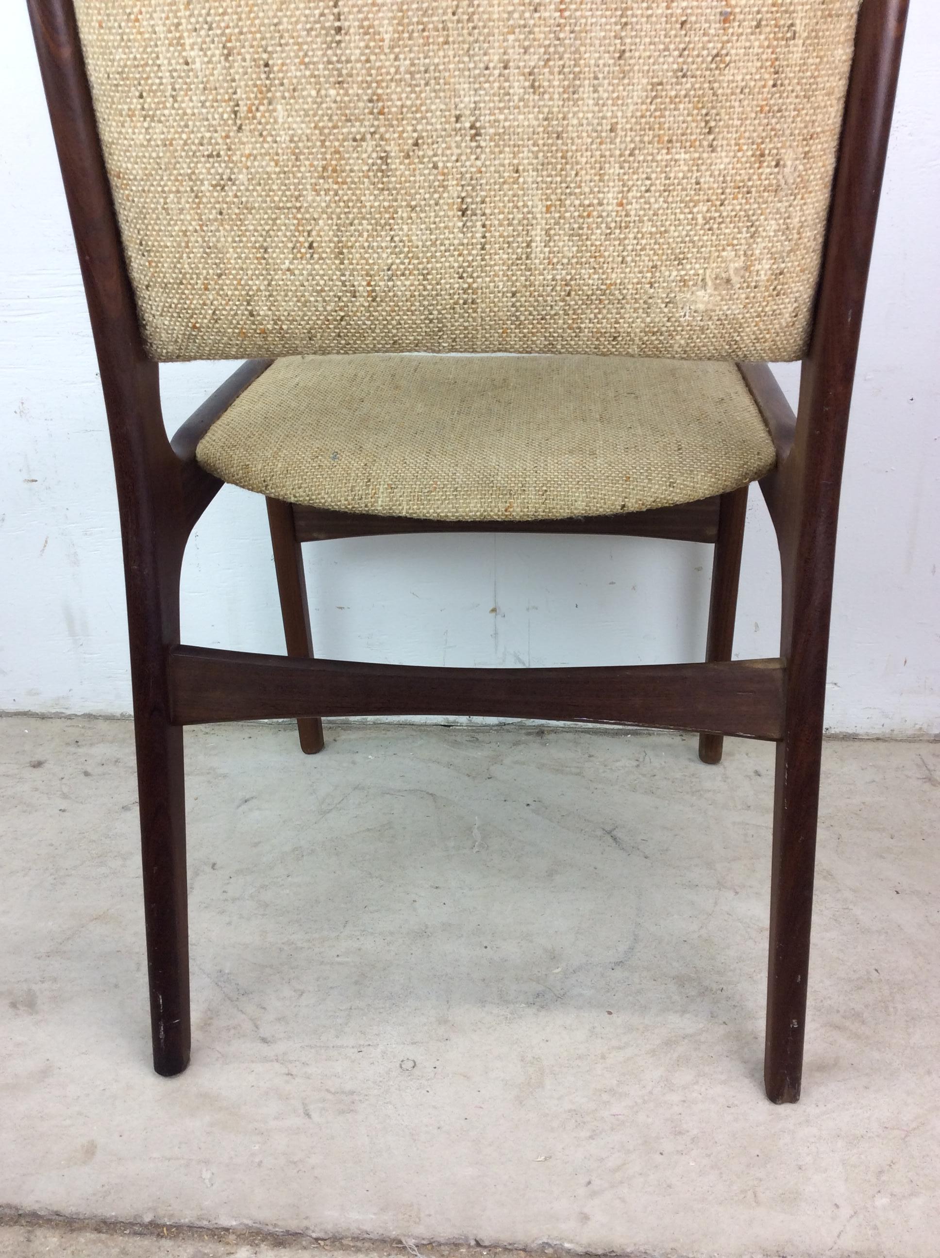 Sedia danese moderna in teak con tappezzeria vintage in vendita 8