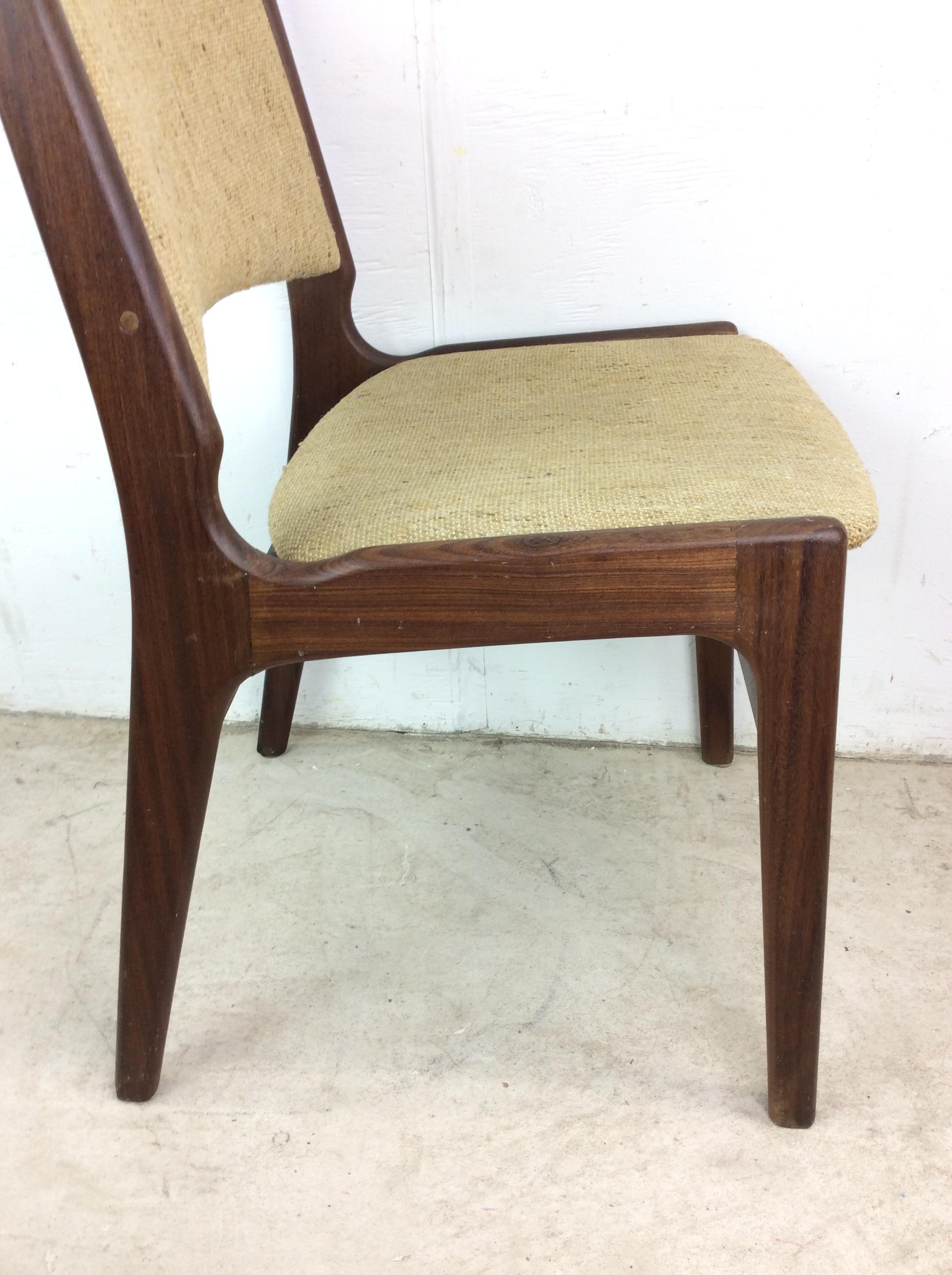 Sedia danese moderna in teak con tappezzeria vintage in vendita 10
