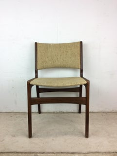 Sedia danese moderna in teak con tappezzeria vintage