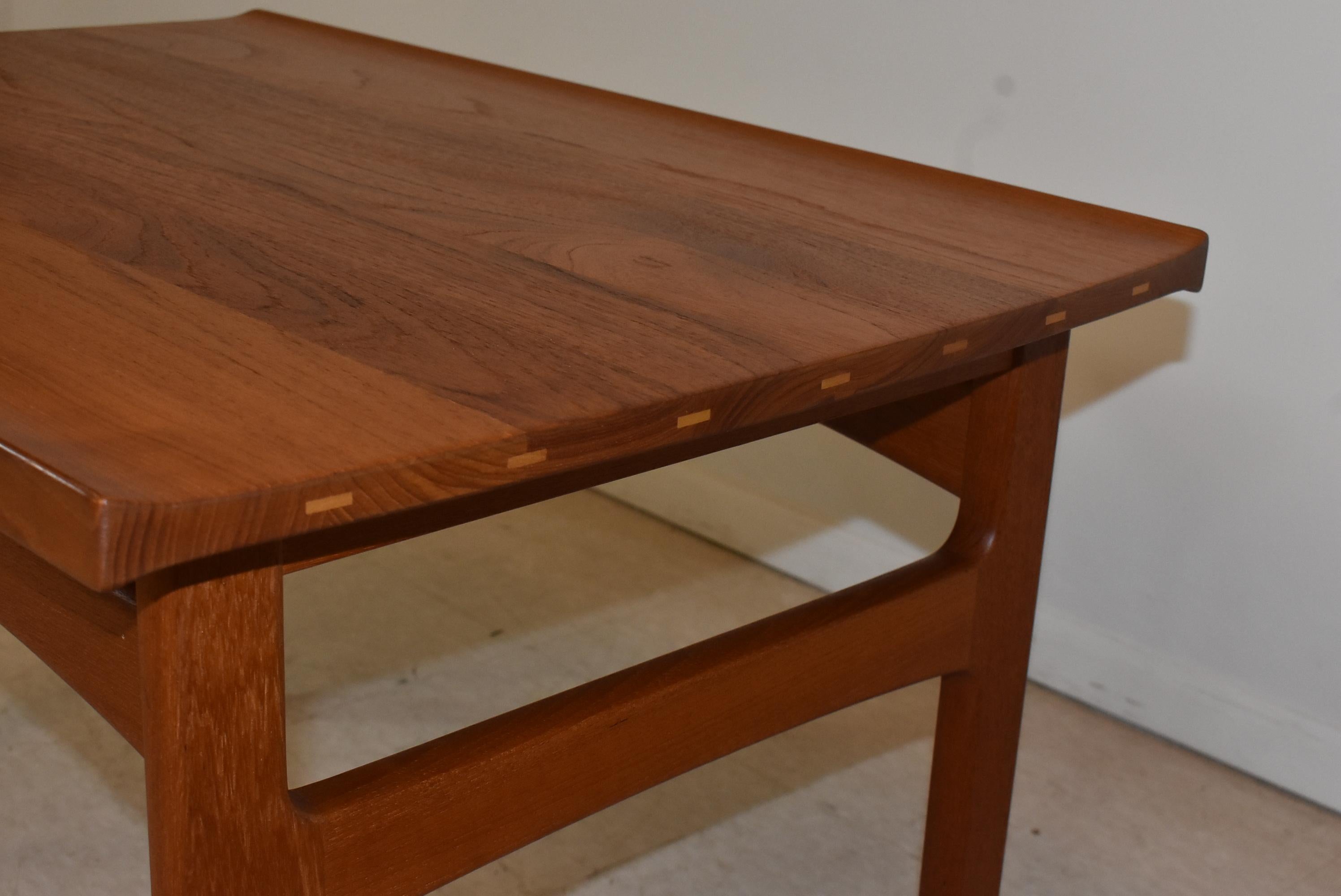 European Danish Modern Teak Side Table by Larsen Saffle Design For Sale