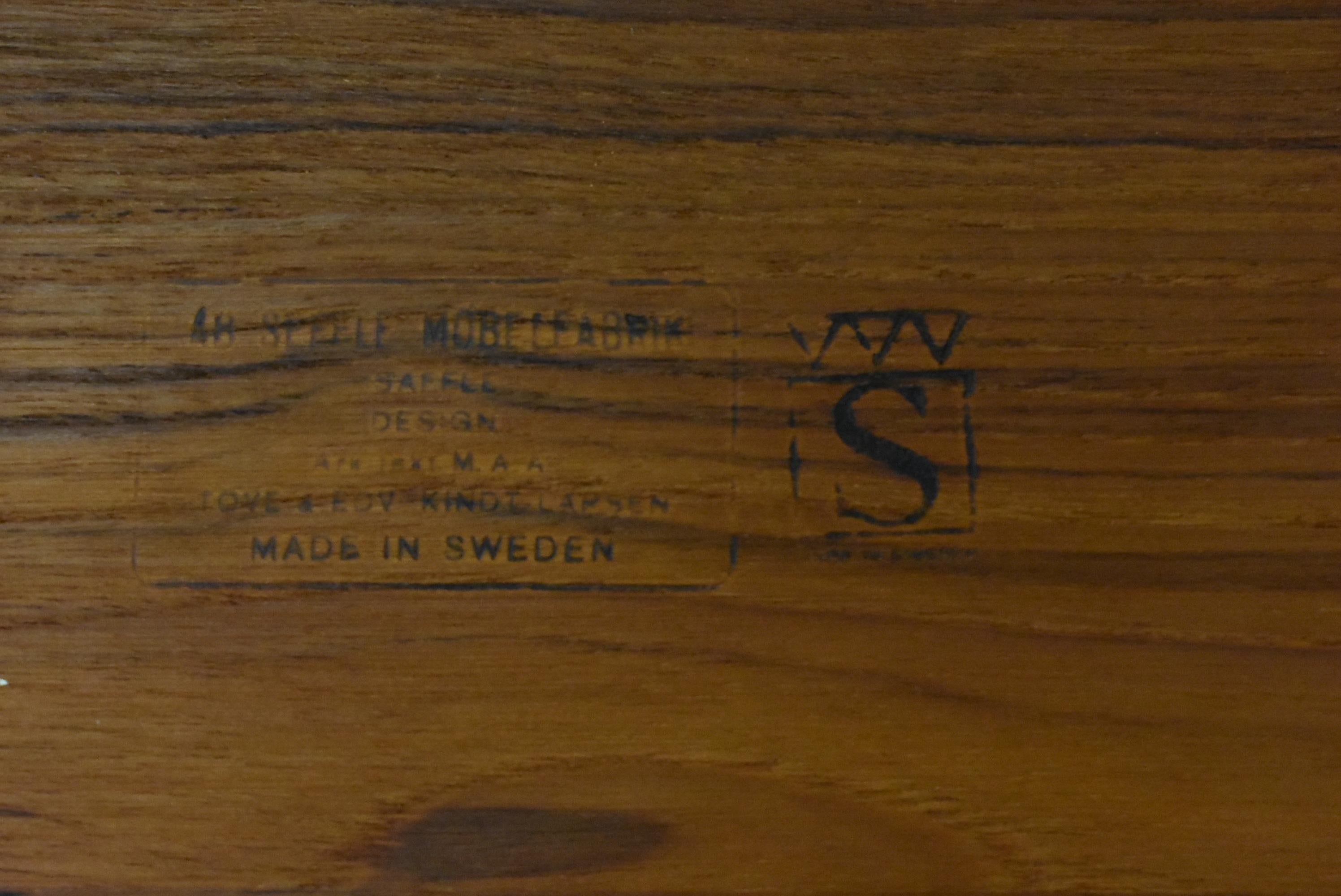 20th Century Danish Modern Teak Side Table by Larsen Saffle Design For Sale