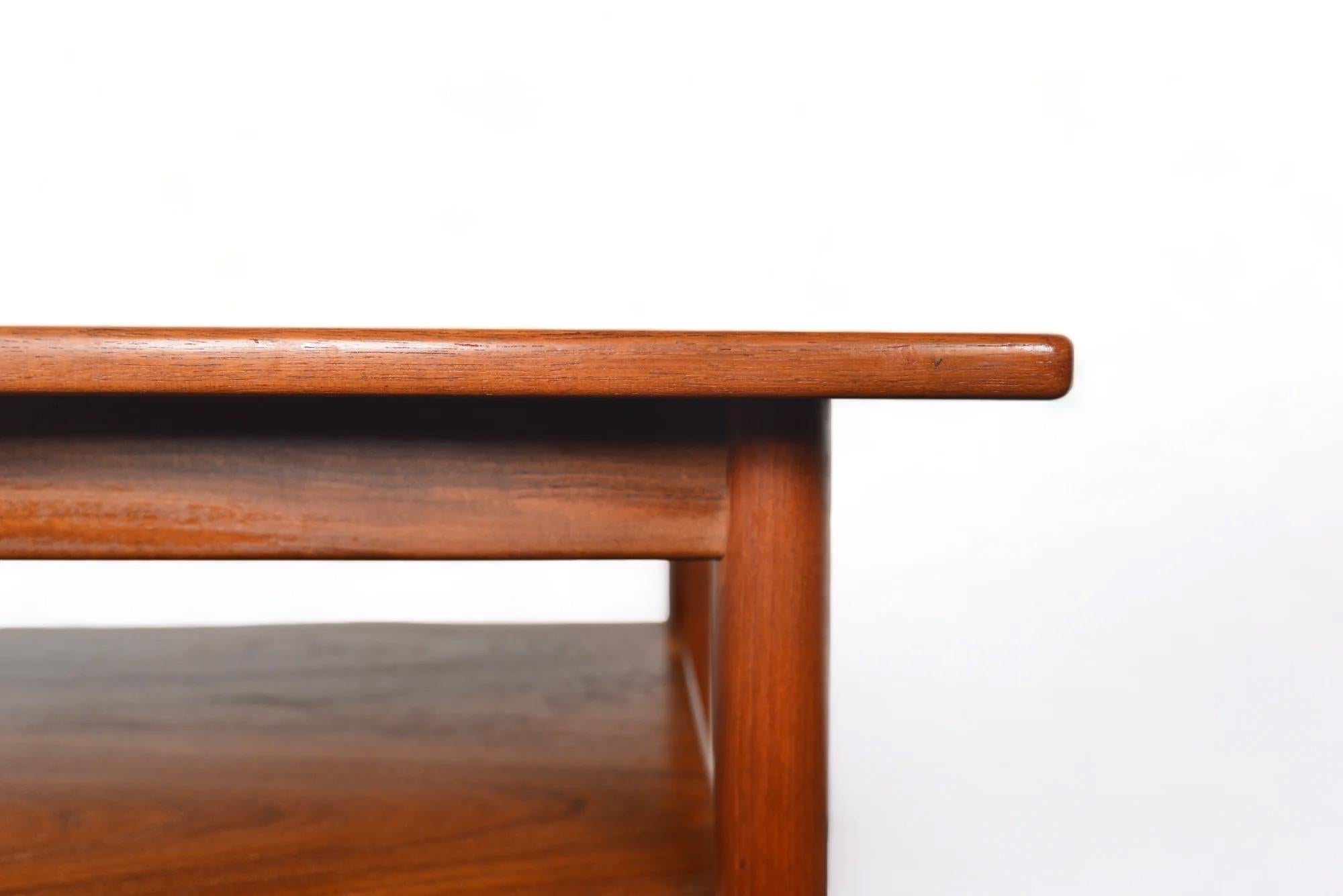 Danish Modern Teak Side Table With Lower Rack For Sale 1