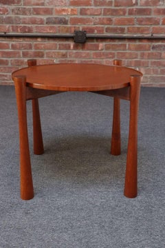Danish Modern Teak Side Table with Removable Tray Top and Collapsible Base