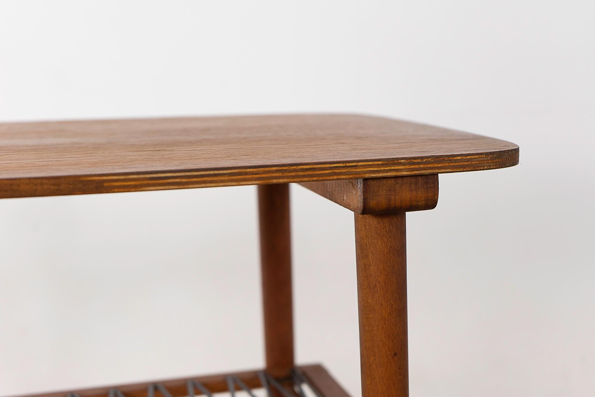 Scandinavian Modern Danish Modern Teak Side Table with Shelf For Sale