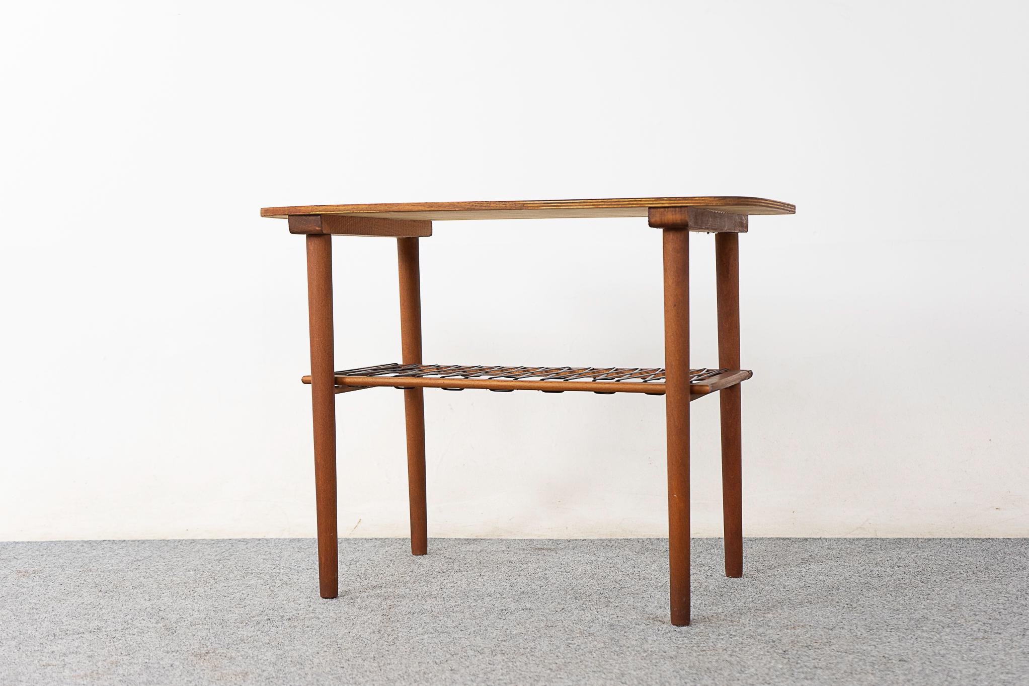 Danish Modern Teak Side Table with Shelf For Sale 1