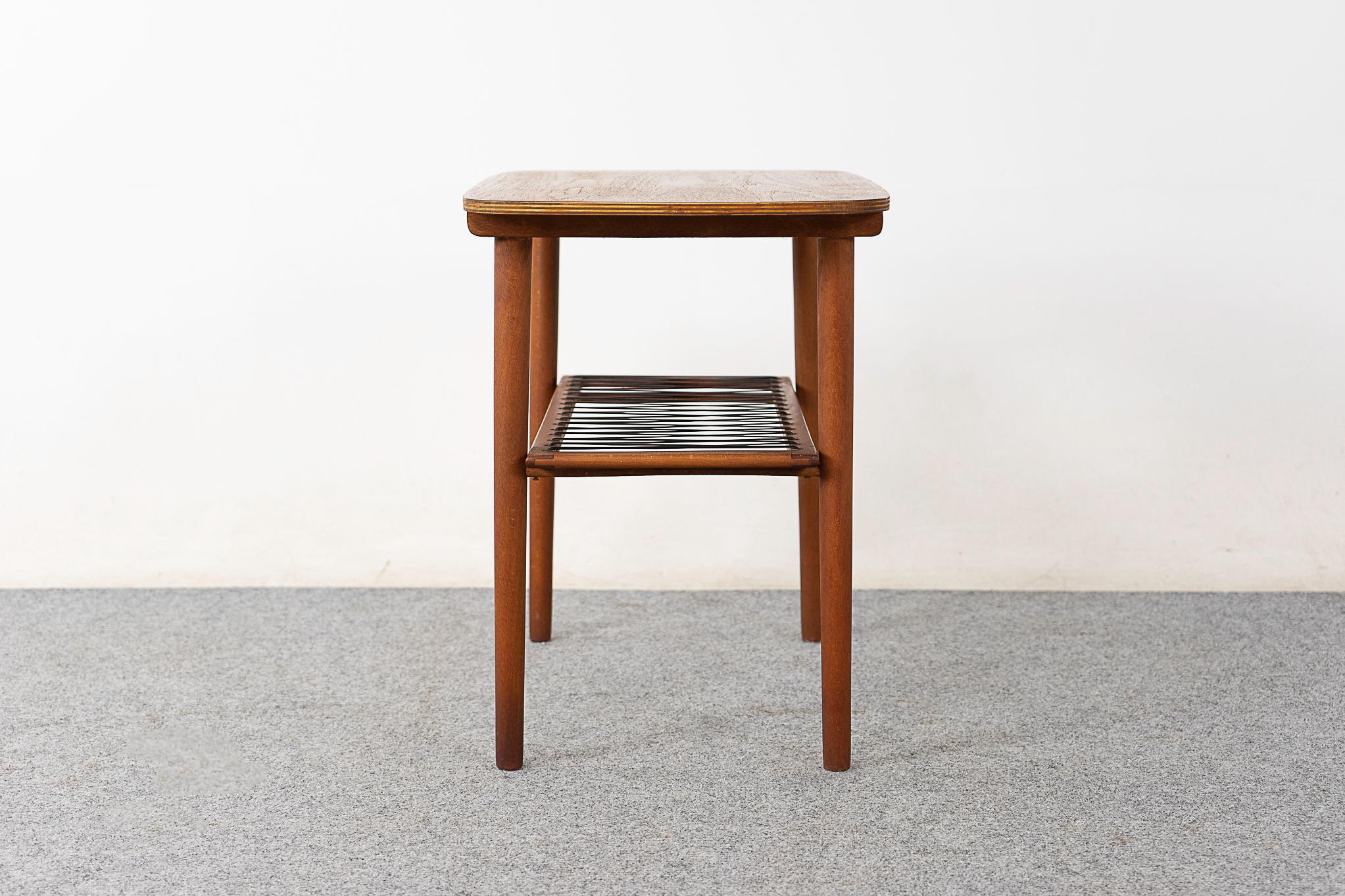 Danish Modern Teak Side Table with Shelf For Sale 2