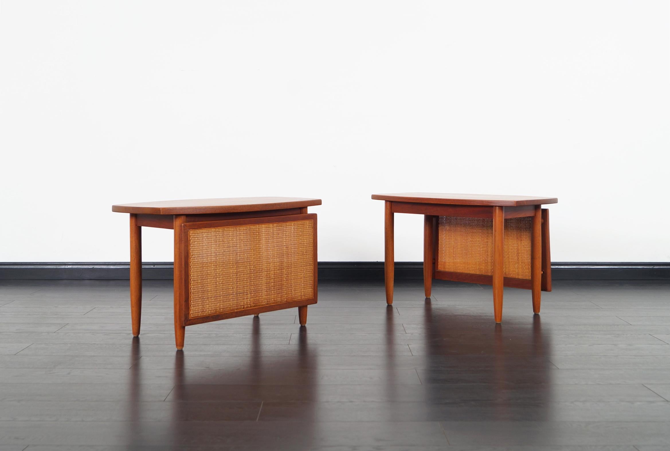 Danish Modern Teak Side Tables by Peter Hvidt In Excellent Condition In North Hollywood, CA