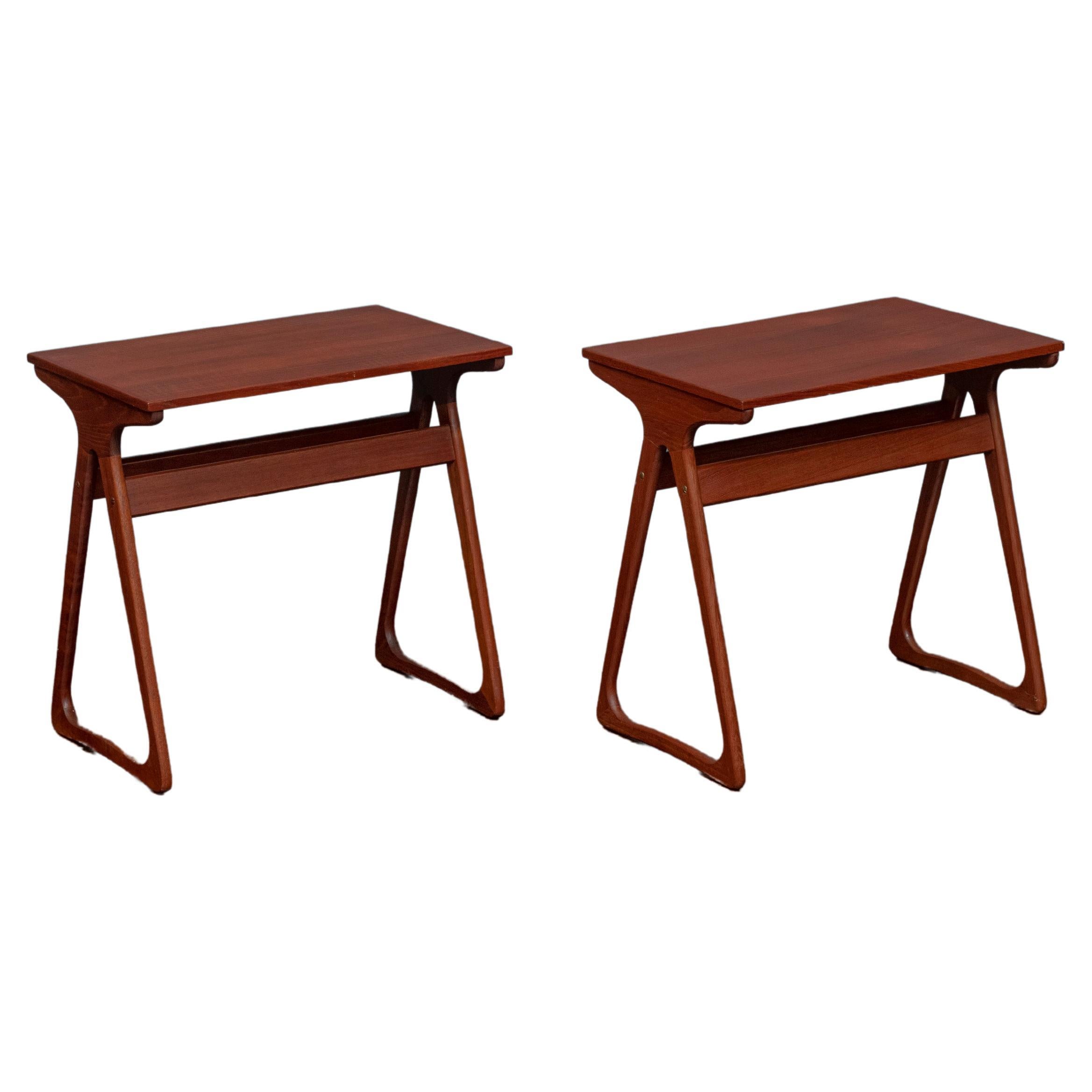 Danish MidCentury Modern Teak Side Table For Sale at 1stDibs