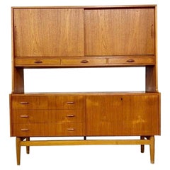 Danish Modern Teak Sideboard or Credenza with Hutch