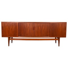 Danish Modern Teak Sideboard with 4 Sliding Doors, 1950s