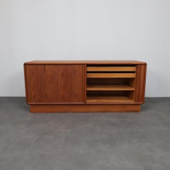 Danish Modern Teak Sideboard with Tambour Doors by Kibaek Møbelfabrik, 1970s