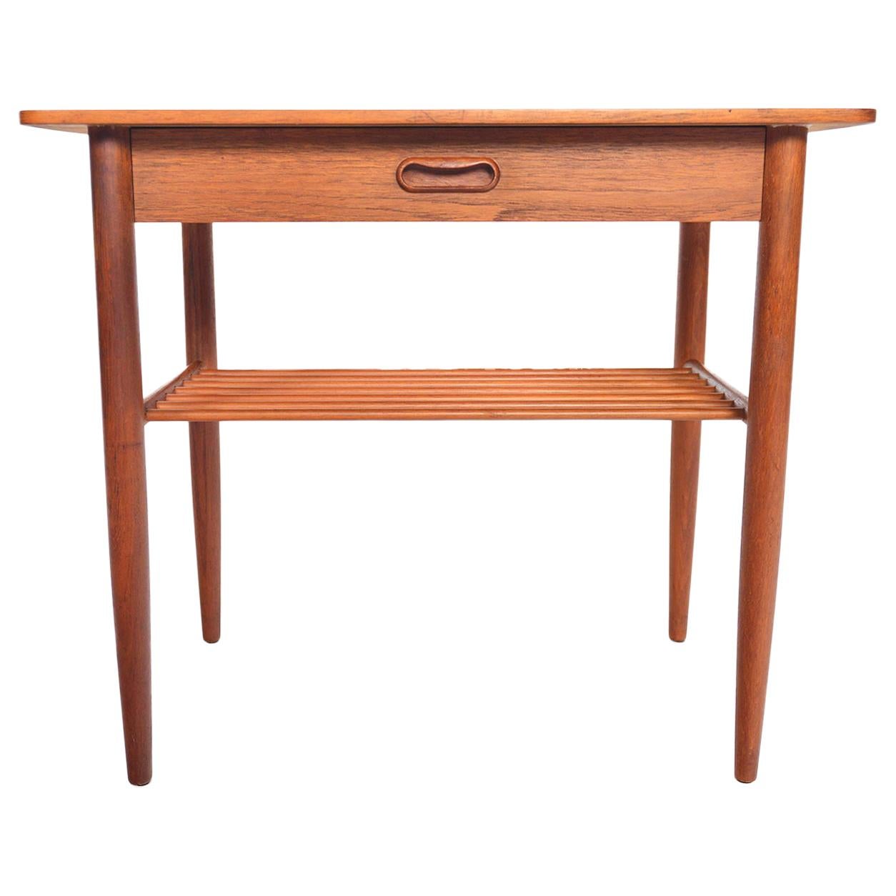 Danish Modern Teak Single Drawer Side Table