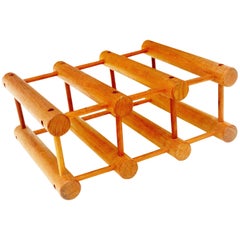 Danish Modern Teak Six Bottle Wine Rack or Holder by Nissen Langaa