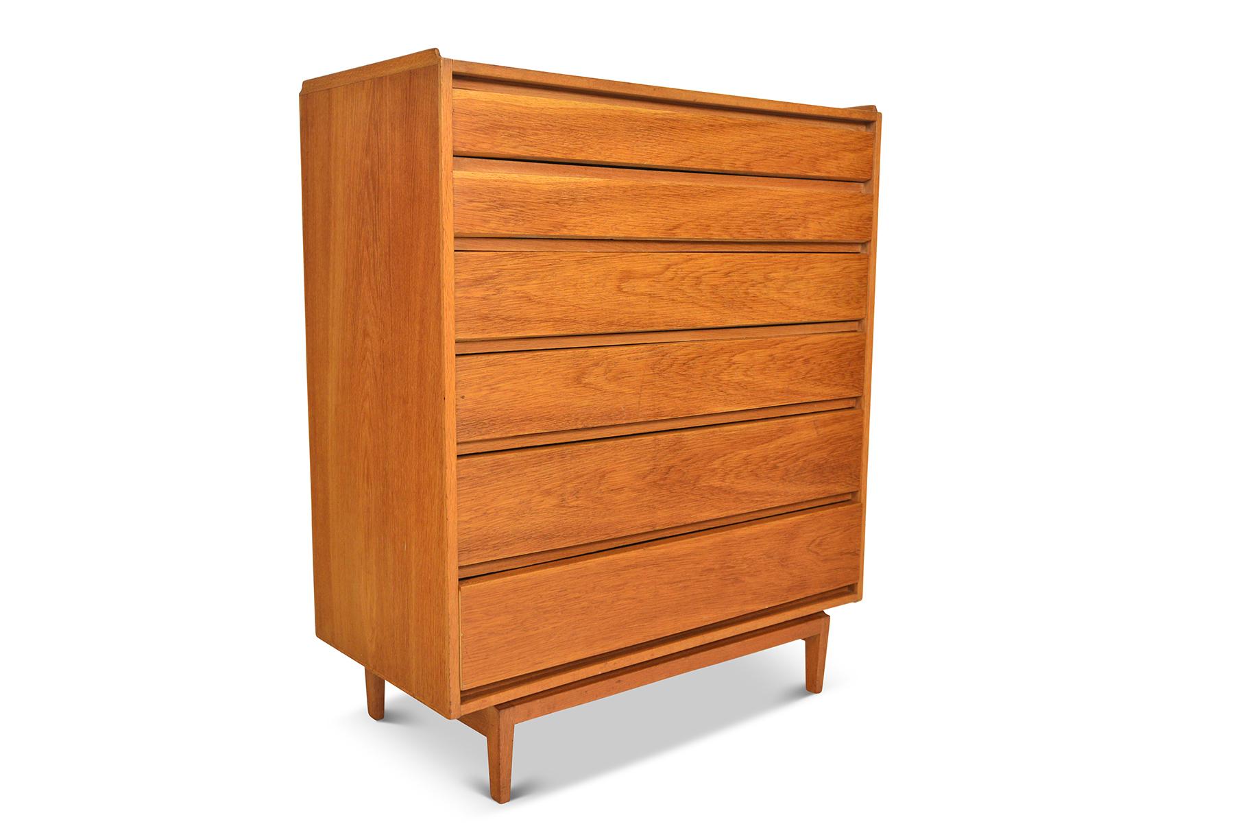 Scandinavian Modern Danish Modern Teak Six Drawer Highboy Dresser