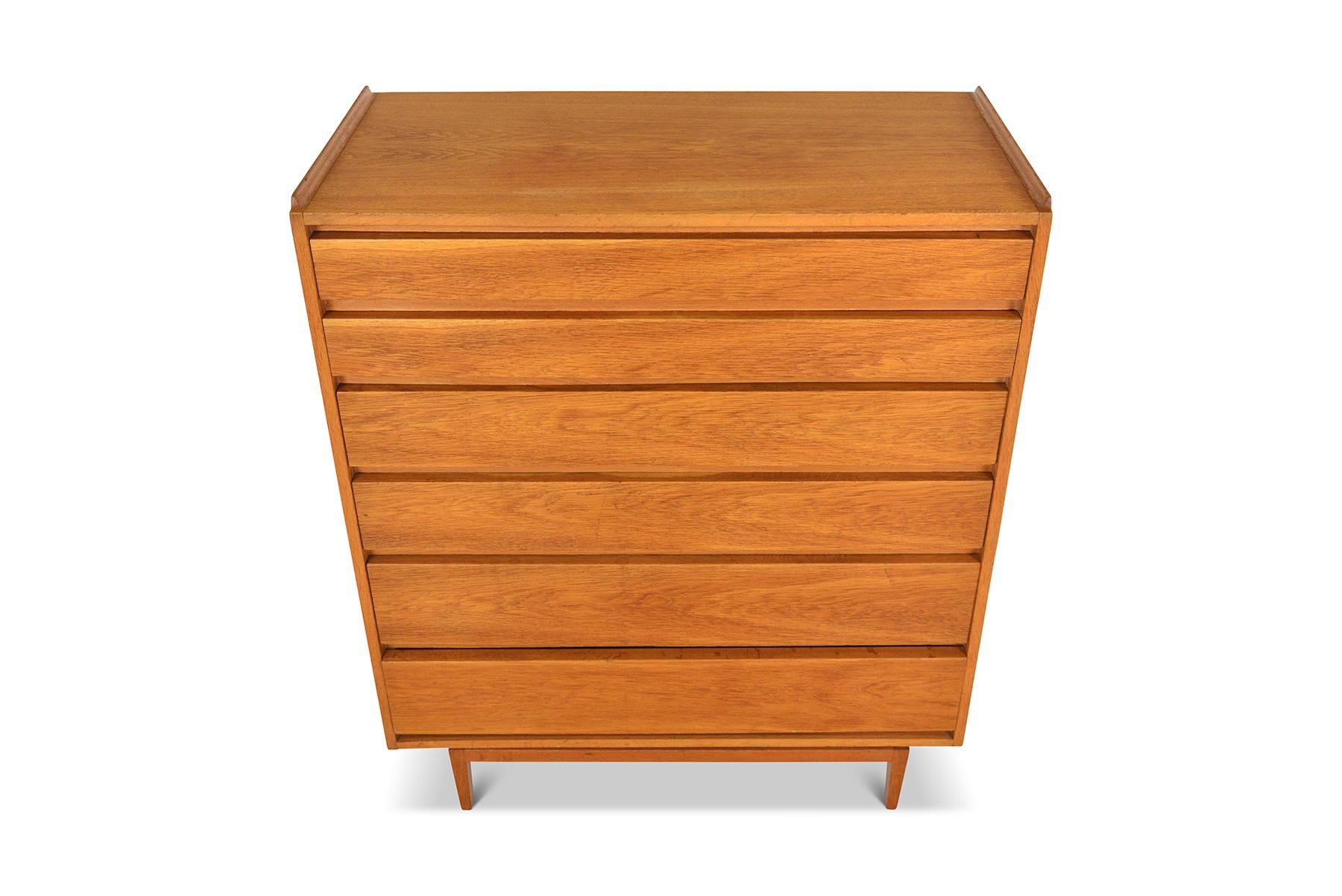 Danish Modern Teak Six Drawer Highboy Dresser In Good Condition In Berkeley, CA