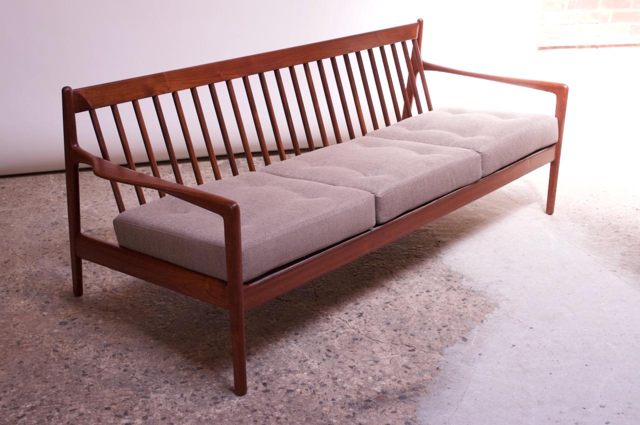Danish Modern Teak Slat-Back Sofa Attributed to IB Kofod Larsen 5