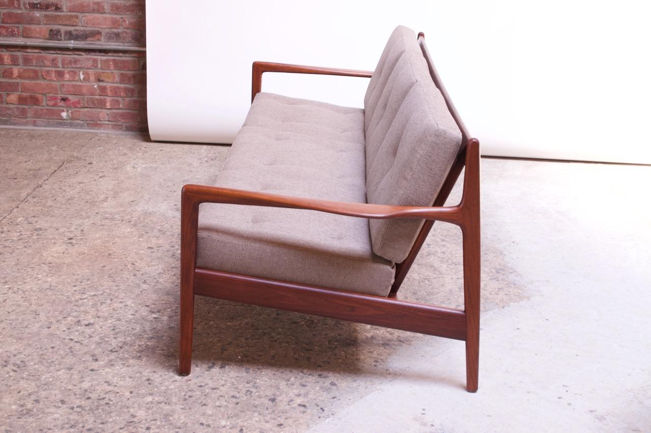 Mid-20th Century Danish Modern Teak Slat-Back Sofa Attributed to IB Kofod Larsen