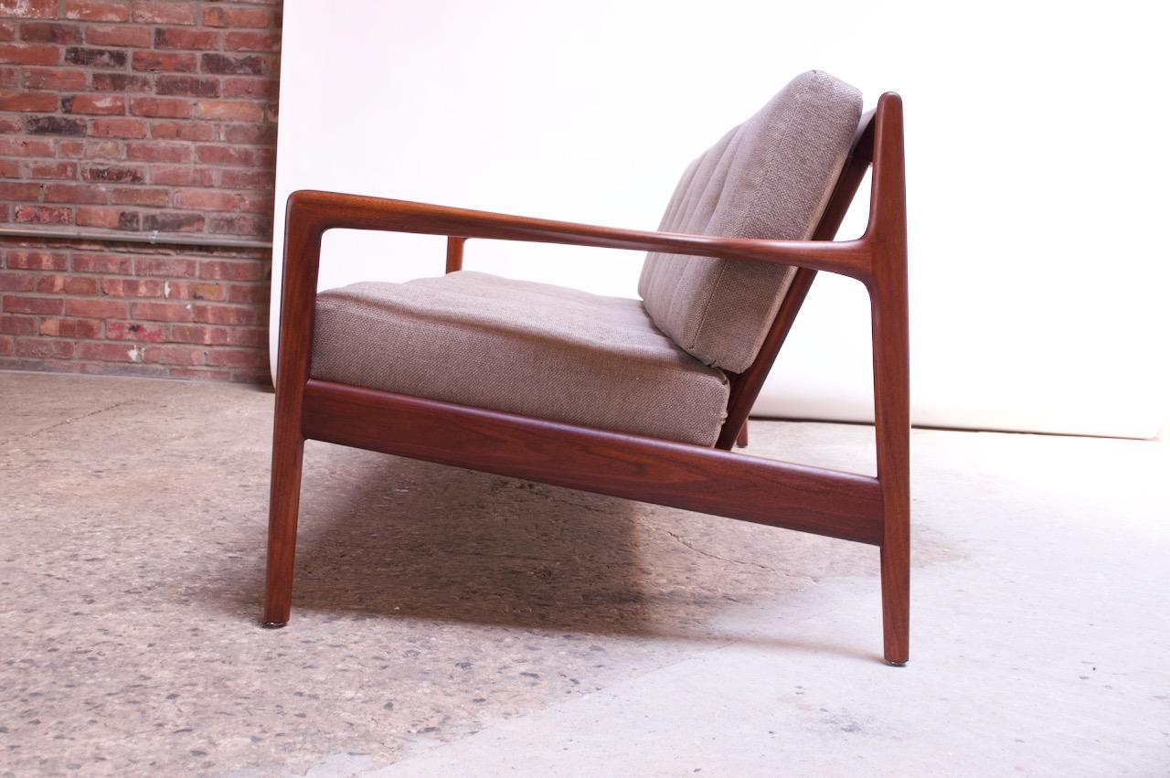 Danish Modern Teak Slat-Back Sofa Attributed to IB Kofod Larsen 1