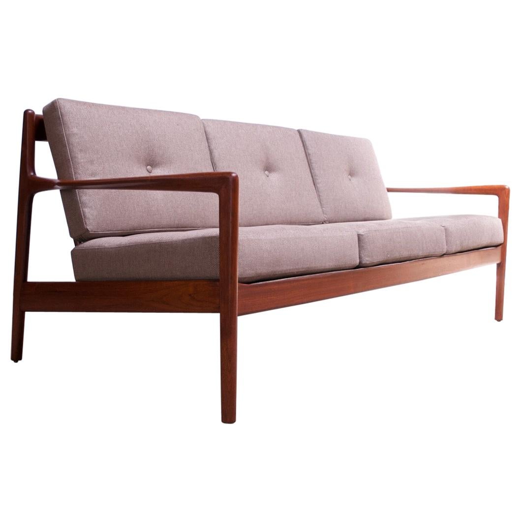 Danish Modern Teak Slat-Back Sofa Attributed to IB Kofod Larsen