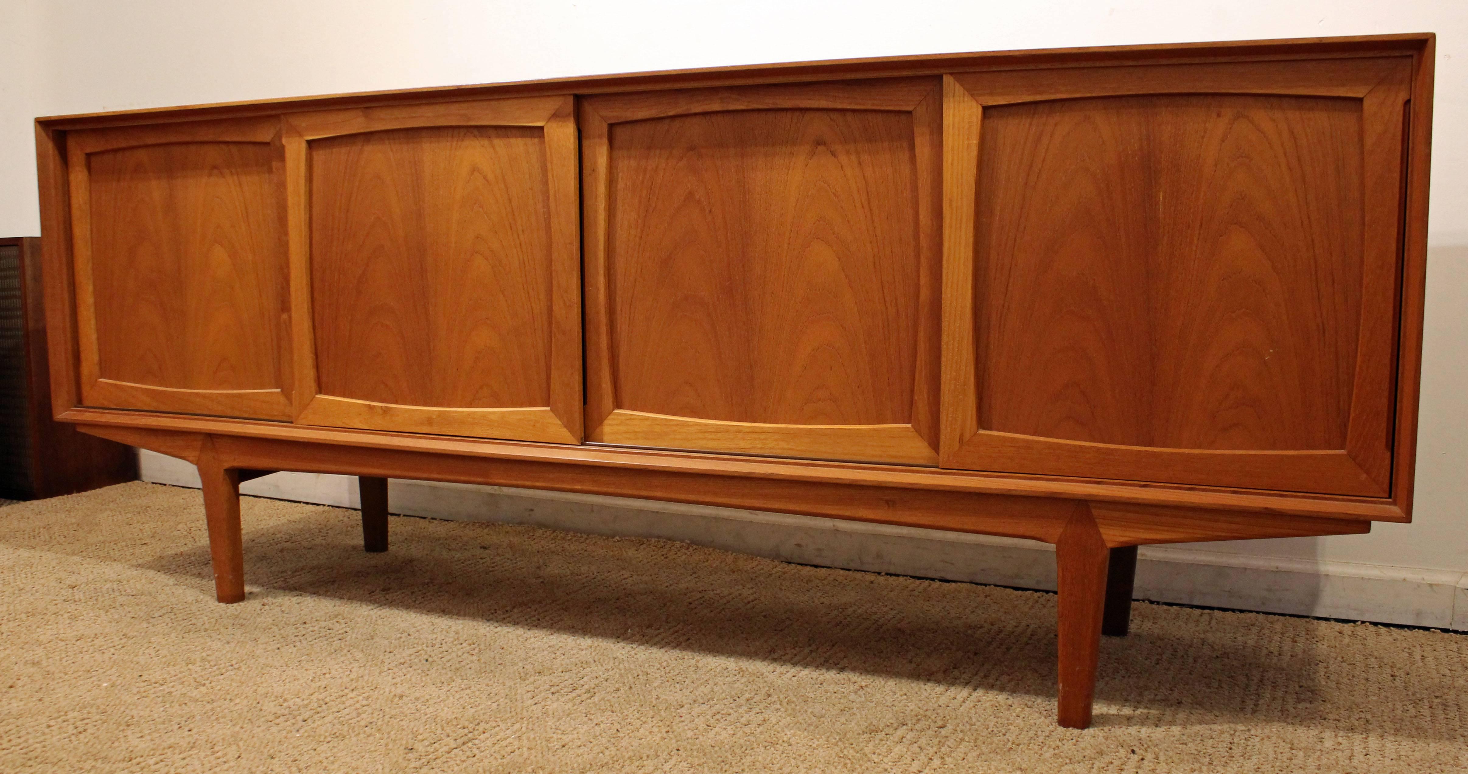 Scandinavian Modern Danish Modern Teak Sliding Door Credenza