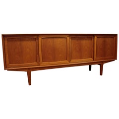 Danish Modern Teak Sliding Door Credenza