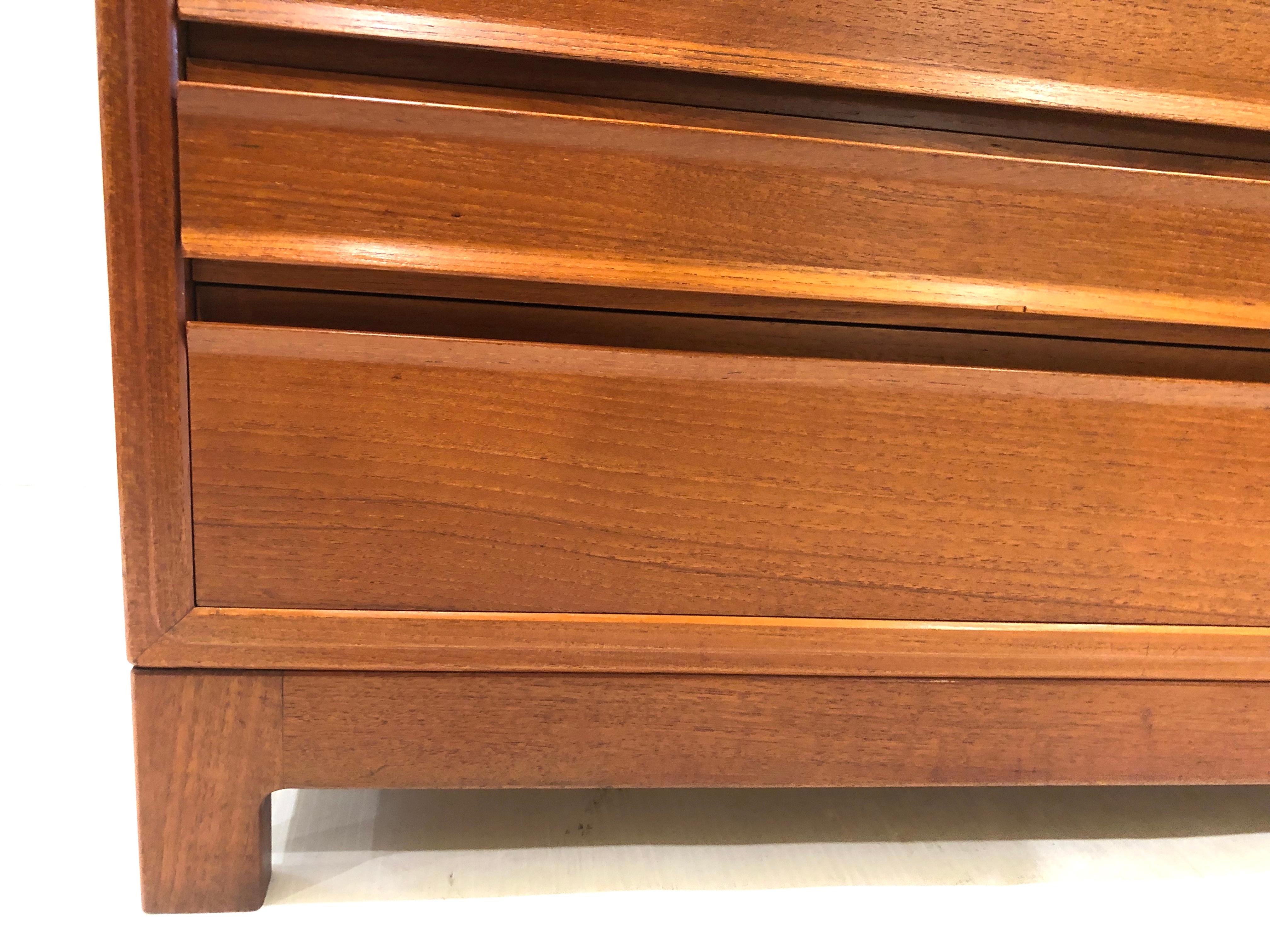 Danish Modern Teak Small Low Credenza with Drawers 2