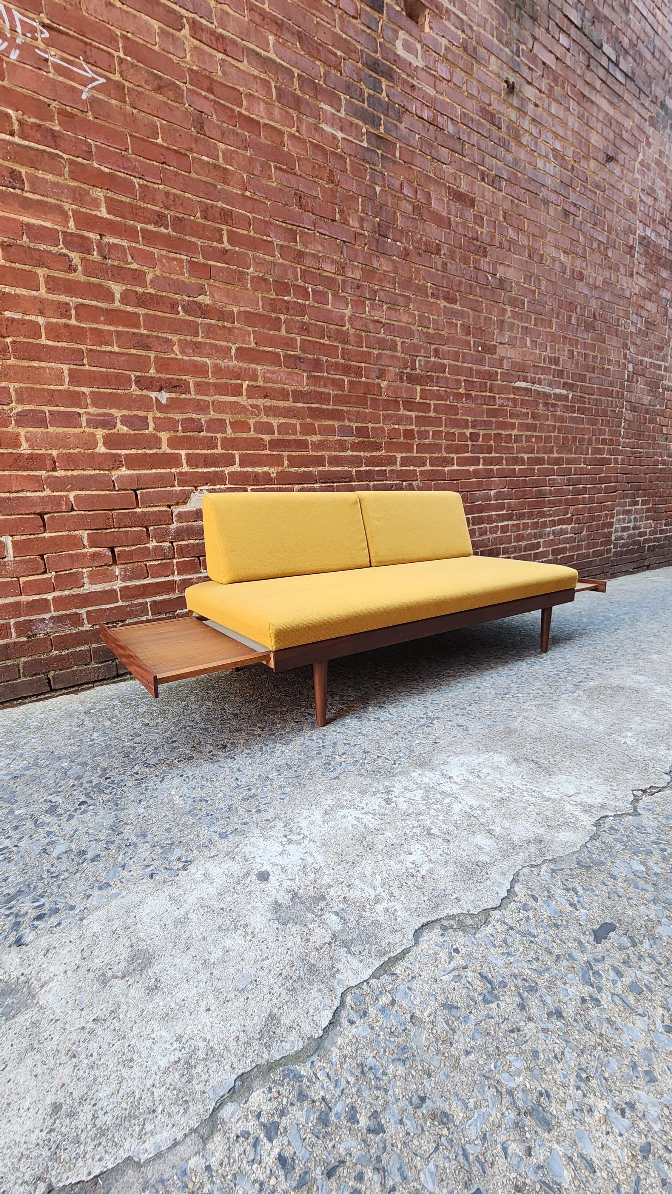 Danish Modern Teak Sofa Daybed by Edvard Kindt In Good Condition For Sale In Frederick, MD