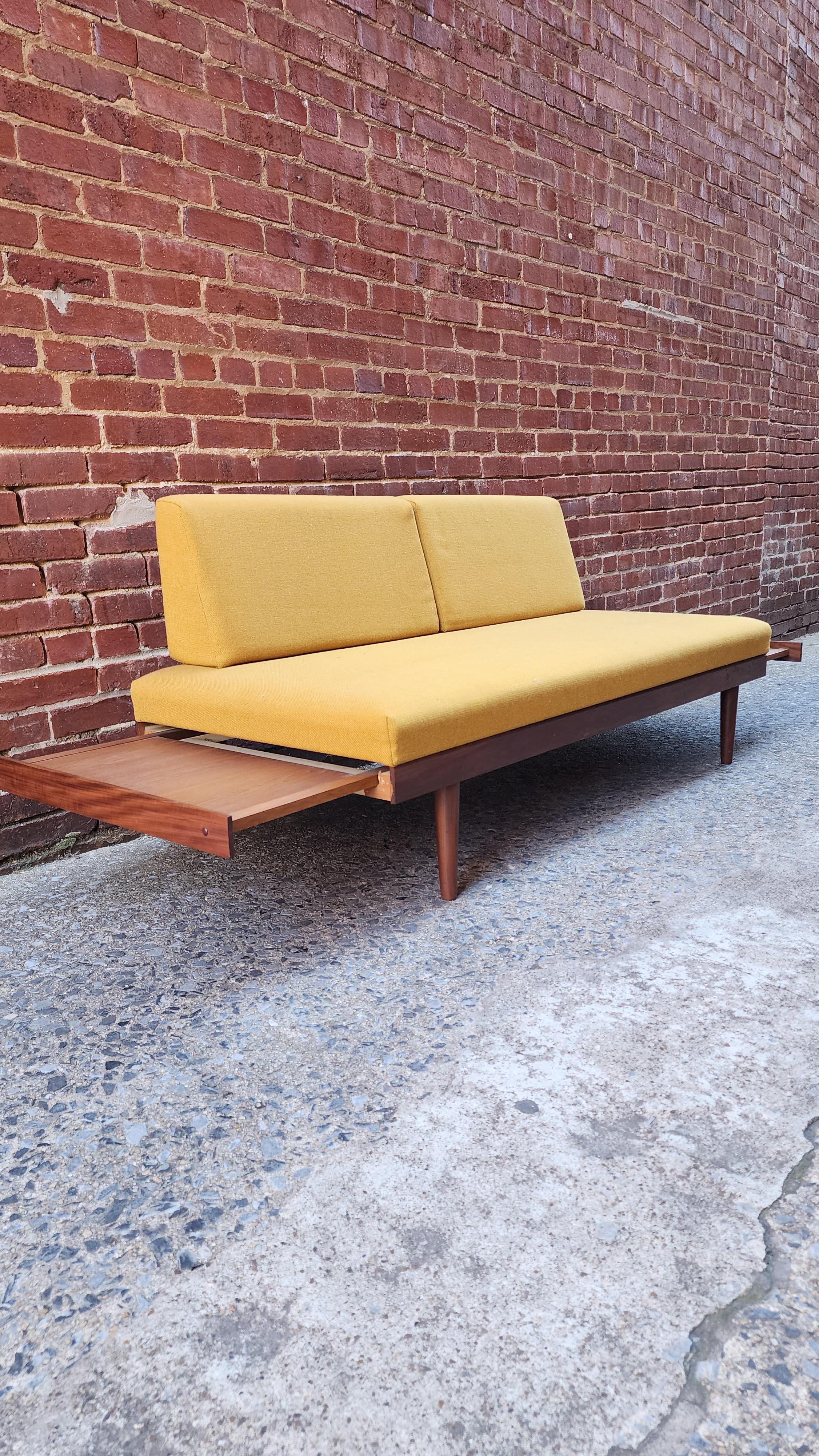20th Century Danish Modern Teak Sofa Daybed by Edvard Kindt For Sale