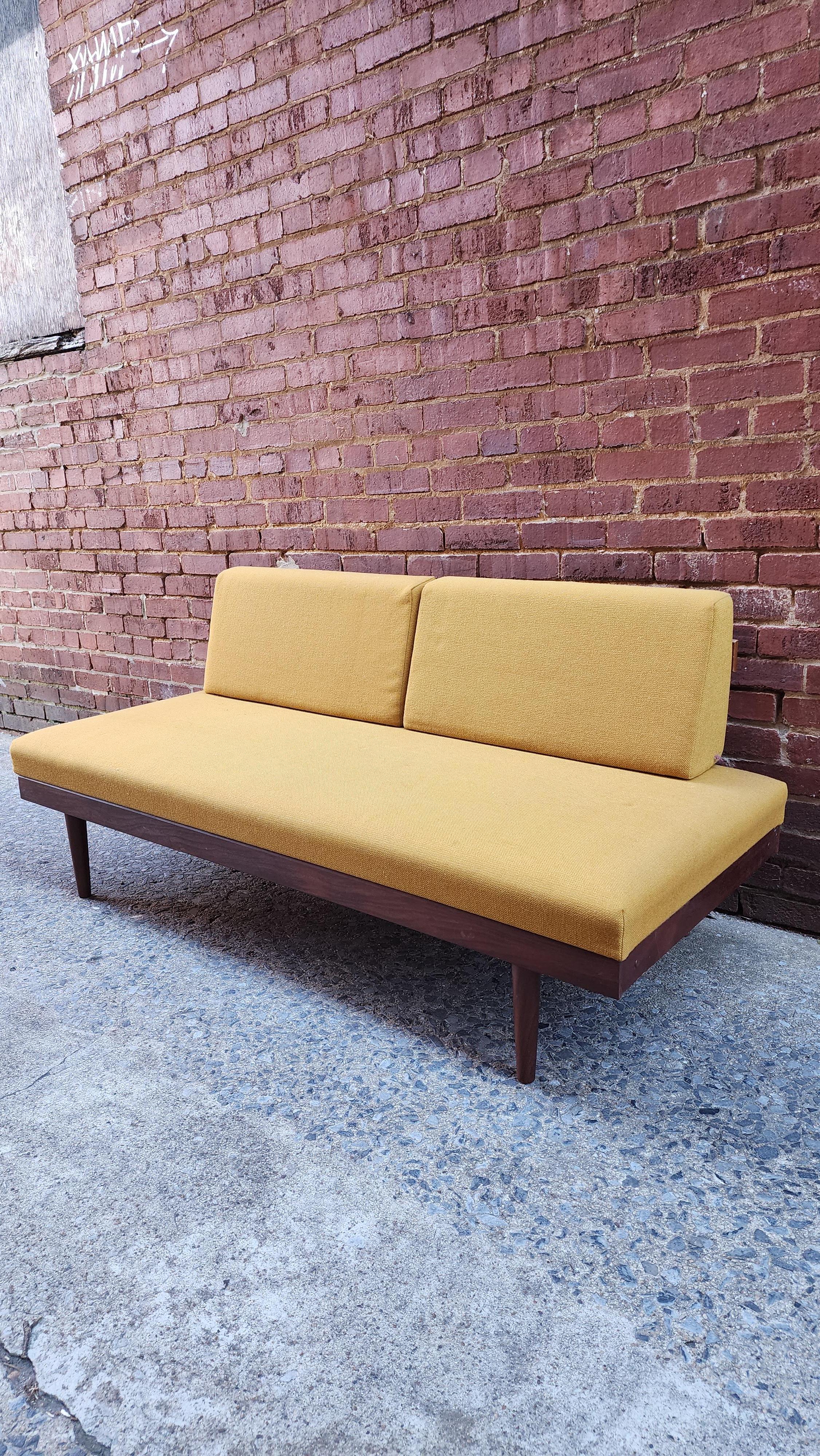 Danish Modern Teak Sofa Daybed by Edvard Kindt For Sale 1